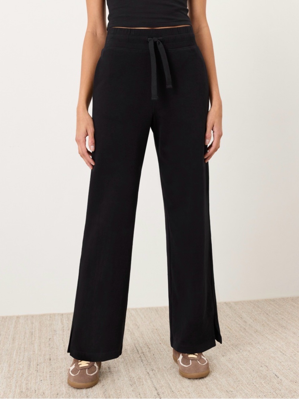 Pact Organic CloudKnit Wide Leg Pant Black Size Small